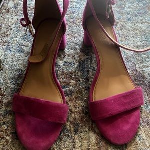 J CREW suede hot pink heels